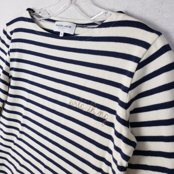 Maison Labiche Sailor Shirt Wild Thing Gold Embroidery size S Cotton Nautical - Picture 3 of 11